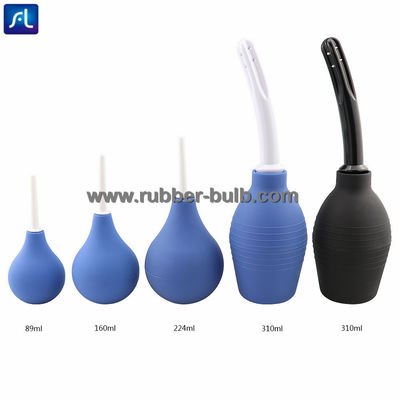 کیت حباب سیلیکونی مشکی سیاه 7.6oz دوش تمیز مقعدی برای مردان با شلنگ 19.7 اینچ + 4 نازل قابل تعویض (سیاه)